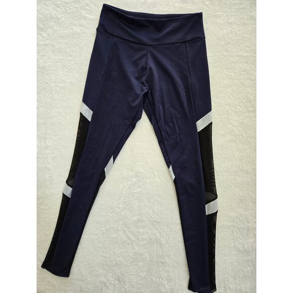 Blue and black Mesh Athletic leggings/ sz small - Picture 2 of 8